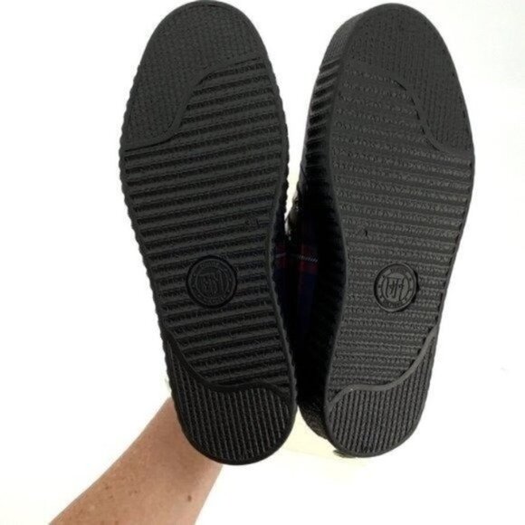 Tommy Hilfiger Gigi Hadid Blue Leather Creeper Plaid Calab 8.5 Platform Loafers - Picture 8 of 9